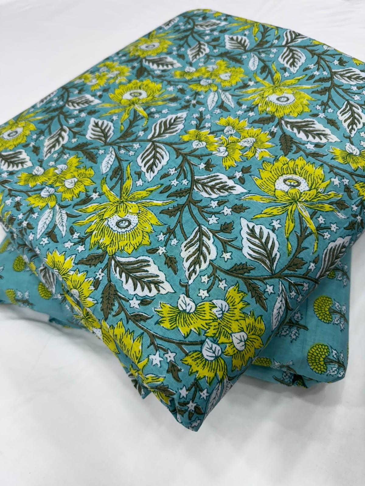 Premium Sanganeri Printed Cotton Suit Top And Bottom Set (BSTB129)