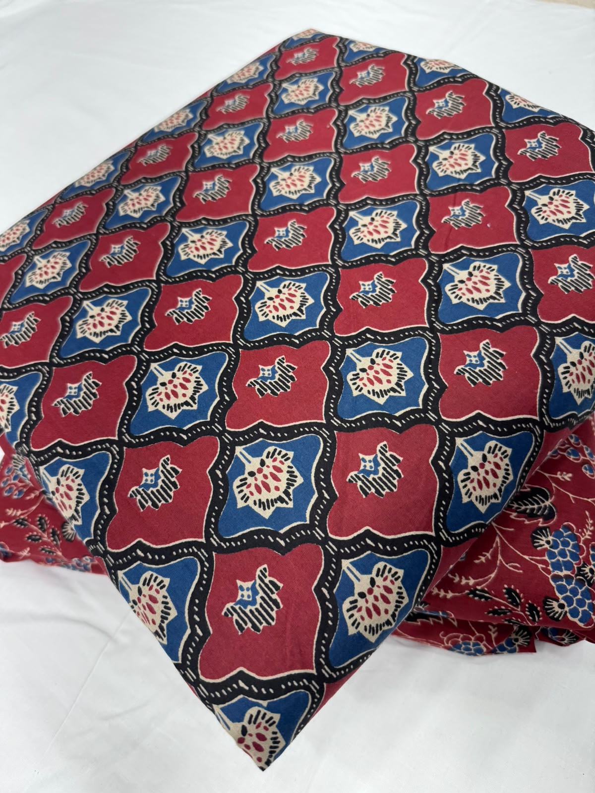 Premium Sanganeri Printed Cotton Suit Top And Bottom Set (BSTB135)
