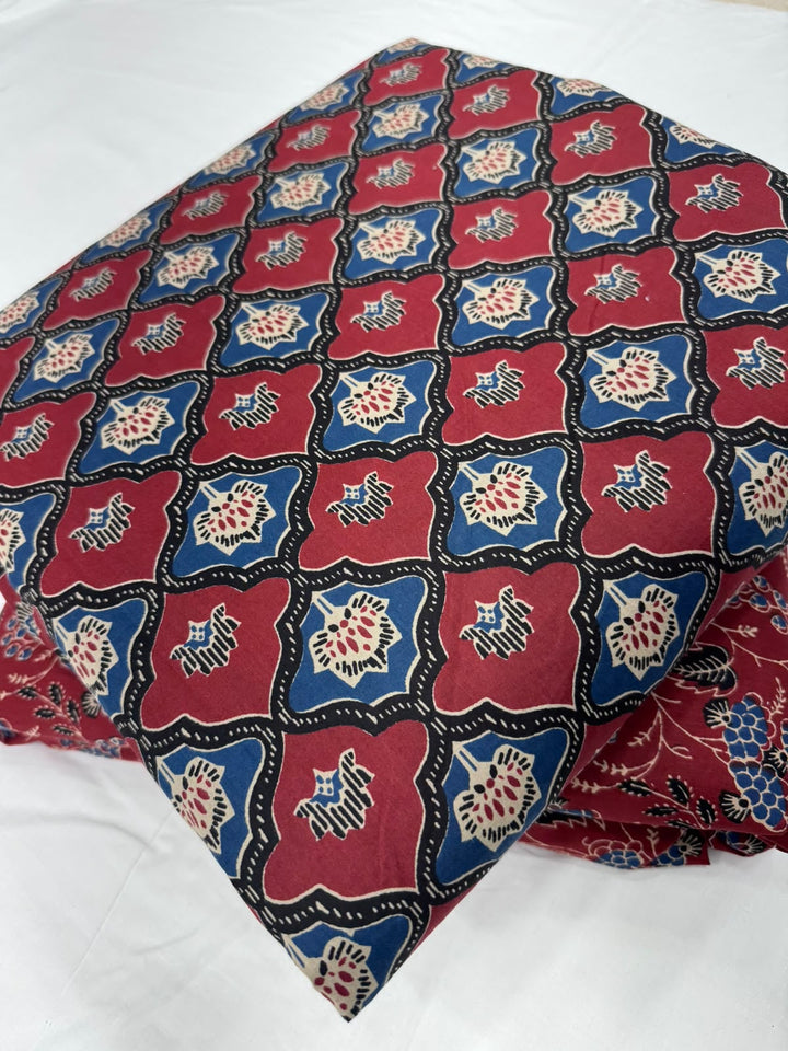 Premium Sanganeri Printed Cotton Suit Top And Bottom Set (BSTB135)