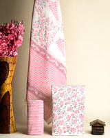 Hand Block Print Fabric Cotton Suit With Cotton Dupatta