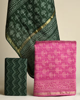 Discharge Printed Chanderi Silk Suit And Dupatta