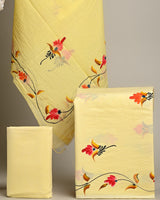 Hand Block Printed Cotton Suit With Cotton Dupatta