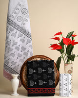 Hand Block Print Cotton Suit With Mulmul Dupatta (BSCOTMU33)